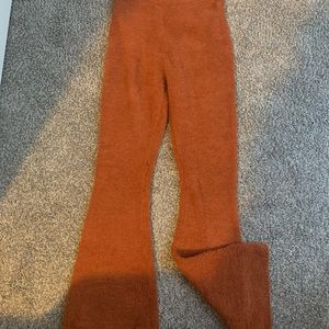 Soft, fuzzy flare pants.